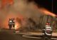 Incendiu pe A1. Un autotren a luat foc. Focul a fost stins