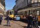 Maşină de poliţie, strivită de două tramvaie, în centrul oraşului 