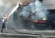 Un TIR a luat foc în mijlocul drumului! Traficul a fost blocat 