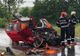 Accident infiorător în judeţul Alba, un autoturism a fost spulberat de un TIR (VIDEO)