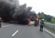 Autobuz cuprins de flăcări pe DN 76, între Deva și Brad