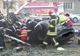 Imagini înfiorătoare de la un accident din Bistrița. Oameni prinși sub mașina răsturnată