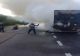 VIDEO + FOTO Panică pe șosea, un TIR a luat foc la Țăndărei, în județul Ialomița