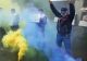Protest cu fumigene al PUBLISIND la Ministerul Muncii!
