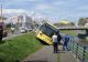 VIDEO | Un autobuz cu 30 de pasageri la bord s-a răsturnat pe malul râului Cibin din Sibiu