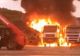 Camioane în flăcări, într-o parcare din județul Cluj