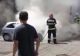Mașină în flăcări, pe o stradă aglomerată din Bistrița - VIDEO
