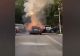 VIDEO - O mașină a luat foc și a explodat pe o stradă din București - Totul a fost filmat