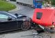 Accident spectaculos: Porsche de 100.000 de euro, făcut praf de o Dacia Papuc