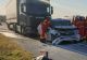 FOTO + VIDEO | O femeie a scăpat ca prin minune după ce mașina în care se afla a fost strivită între două TIR-uri, pe centura din Craiova