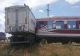 TIR lovit de tren, în Călărași! Șoferul a suferit un ATAC DE PANICĂ: circulația feroviară și rutieră, întrerupte - GALERIE FOTO