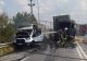 Incendiu masiv la granița României după impactul violent între 3 TIR-uri. Autoritățile au intervenit de urgență