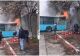 Incendiu în Capitală. Un autobuz STB a luat foc la Autobaza Nordului. VIDEO