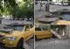 Intervenție în forță în București! Un balcon a căzut peste o mașină - VIDEO