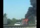 Camion în flăcări pe autostrada A1. Autoritățile au intervenit la fața locului - VIDEO