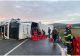 Circulația pe DN 28B, în județul Botoșani, blocată. Un camion încărcat cu bere s-a răsturnat