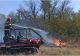 Incendiu de vegetație uscată în Brăila. Flăcările se manifestă pe linia de tramvai din apropierea staţiunii Lacu Sărat