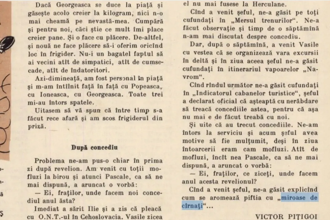 Miroase de cârnați. Urzica 1958/Ziare Arcanum