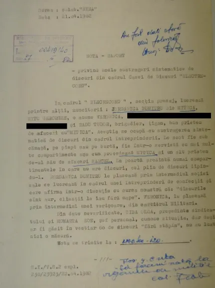 Notă furt de la Electrecord