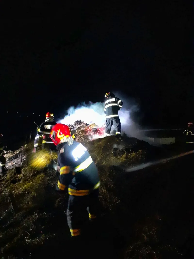 FOTO | Incediu puternic la un depozit din județul Giurgiu. Au ars 20 de tone de furaje – poza 4
