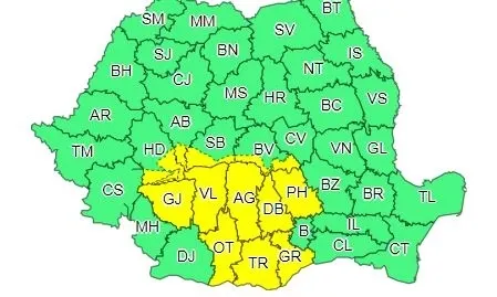 AVERTIZARE meteo: Codul galben de vreme instabilă, prelungit până joi dimineaţă – poza 1
