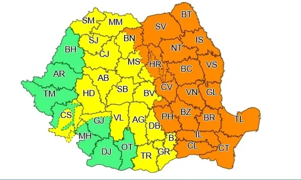 Avertizare METEO: Capitala și 19 județe sunt sub COD PORTOCALIU de vreme rea, până marți seara - HARTA – poza 1