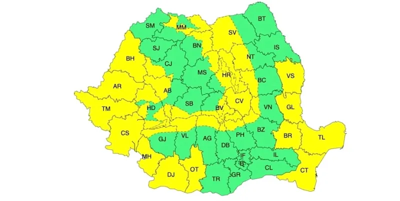 Iarna revine în forță: informare meteo de ninsori, polei și vânt puternic
