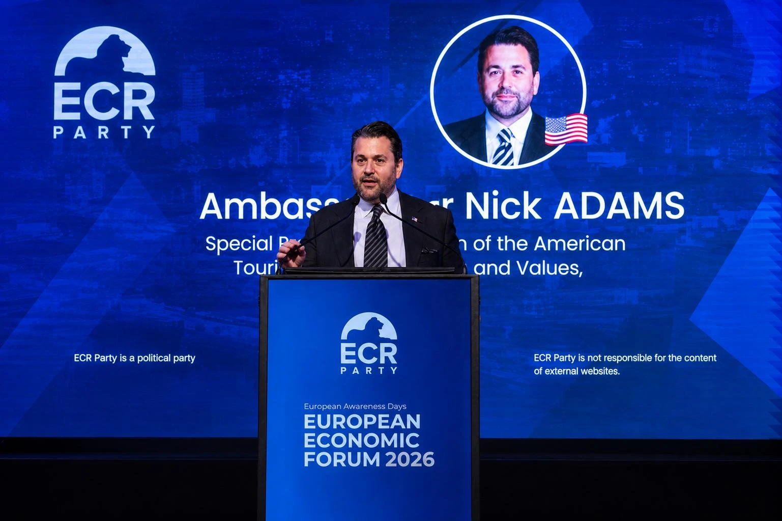 Articolul susține că Nick Adams, prezentat ca trimis special al administrației Trump în România, a lansat un me… — rated FALS